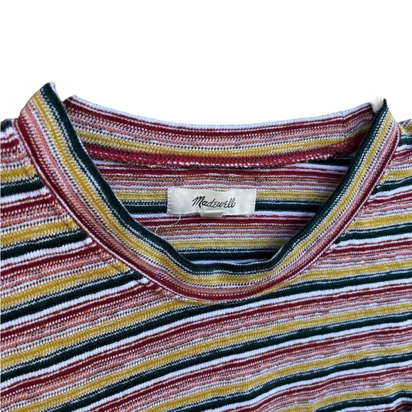 Madewell Retro vintage feel Textured Easy Crop Tee‎ in Stripe size small - Picture 11 of 16